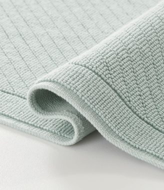 Arkwright 100% Cotton Bathroom Rug - High Absorbent Stylish Textured Woven Design Bath Mat, Slip Resistant Backing for Shower and Bathtub Floor, 20x32 in - Green